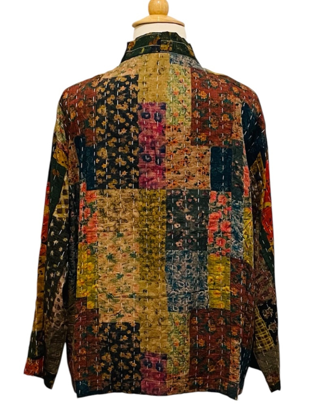POL Multicolor Kantha Patchwork Jacket L - Picture 6 of 16